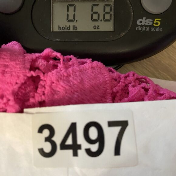 Lace Crochet Crop Top Womens L Pink Coquette Whimsigoth Balletcore Boho Festival - Picture 6 of 7